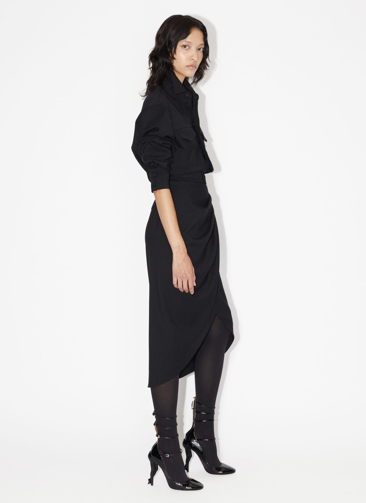 Midi-Wickelrock ALAÏA SCHWARZ MIDI-WICKELROCK